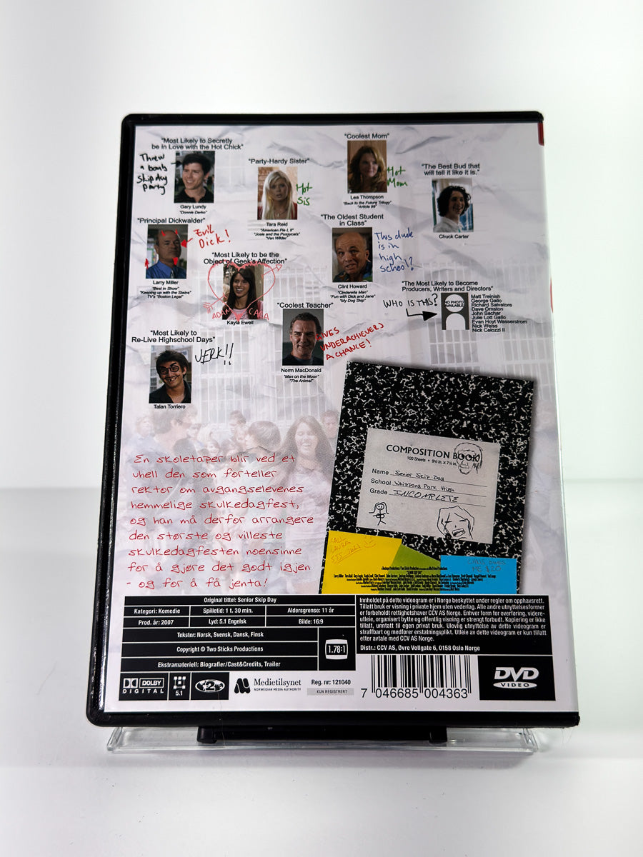 Bakside av cover til Senior Class, brukt original DVD hos Brukbar Film