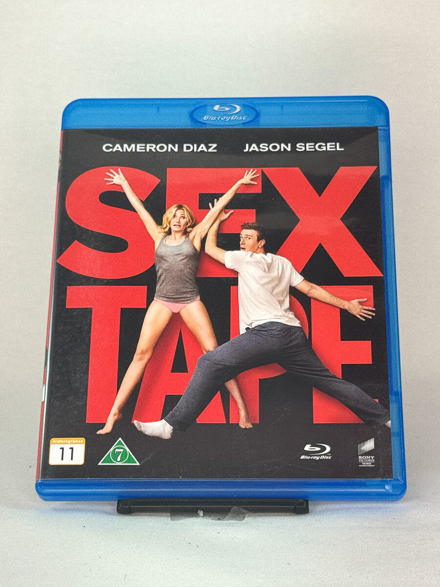 Forside av Blu-ray-cover til Sex Tape – romantisk komedie med Cameron Diaz og Jason Segel der et hjemmeopptak havner på avveie, brukt Blu-ray hos Brukbar Film.