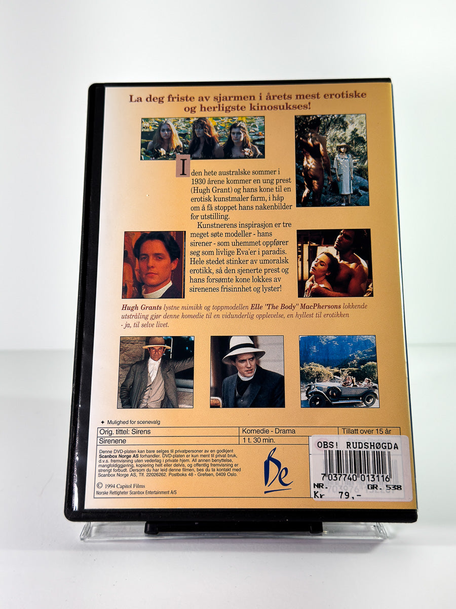 Bakside av cover til Sirenen, brukt original DVD hos Brukbar Film