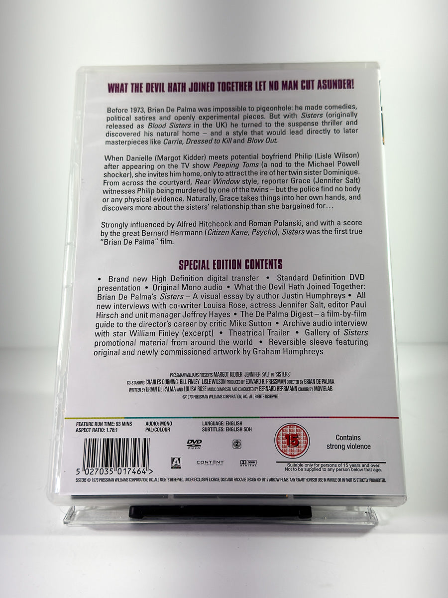 Bakside av cover til Sisters på DVD