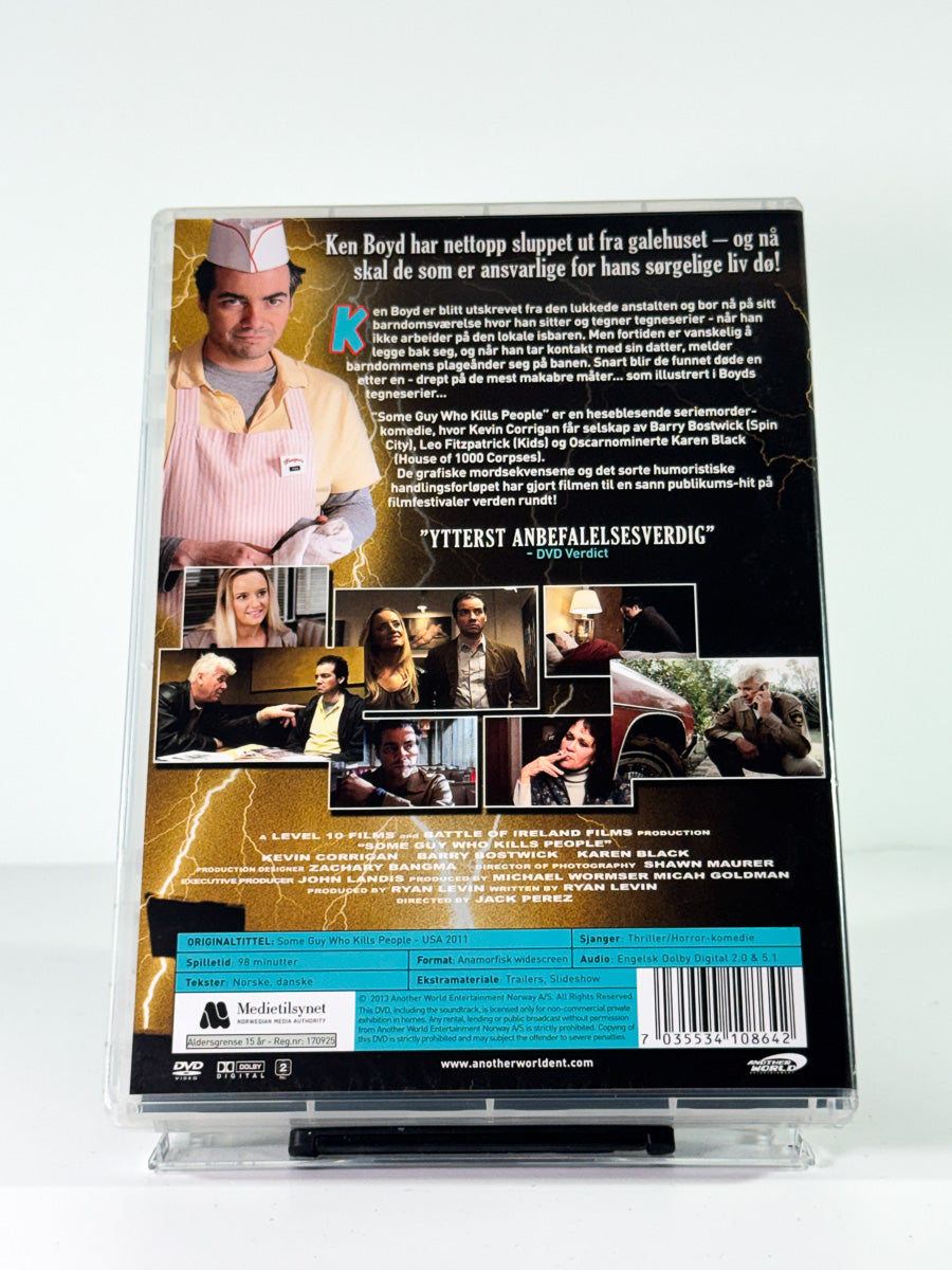 Bakside av cover til Some Guy Who Kills People, bruktfilm på DVD hos Brukbar Film