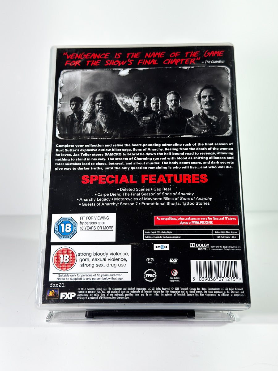 Bakside av cover til Sons of Anarchy – Season 7 på DVD