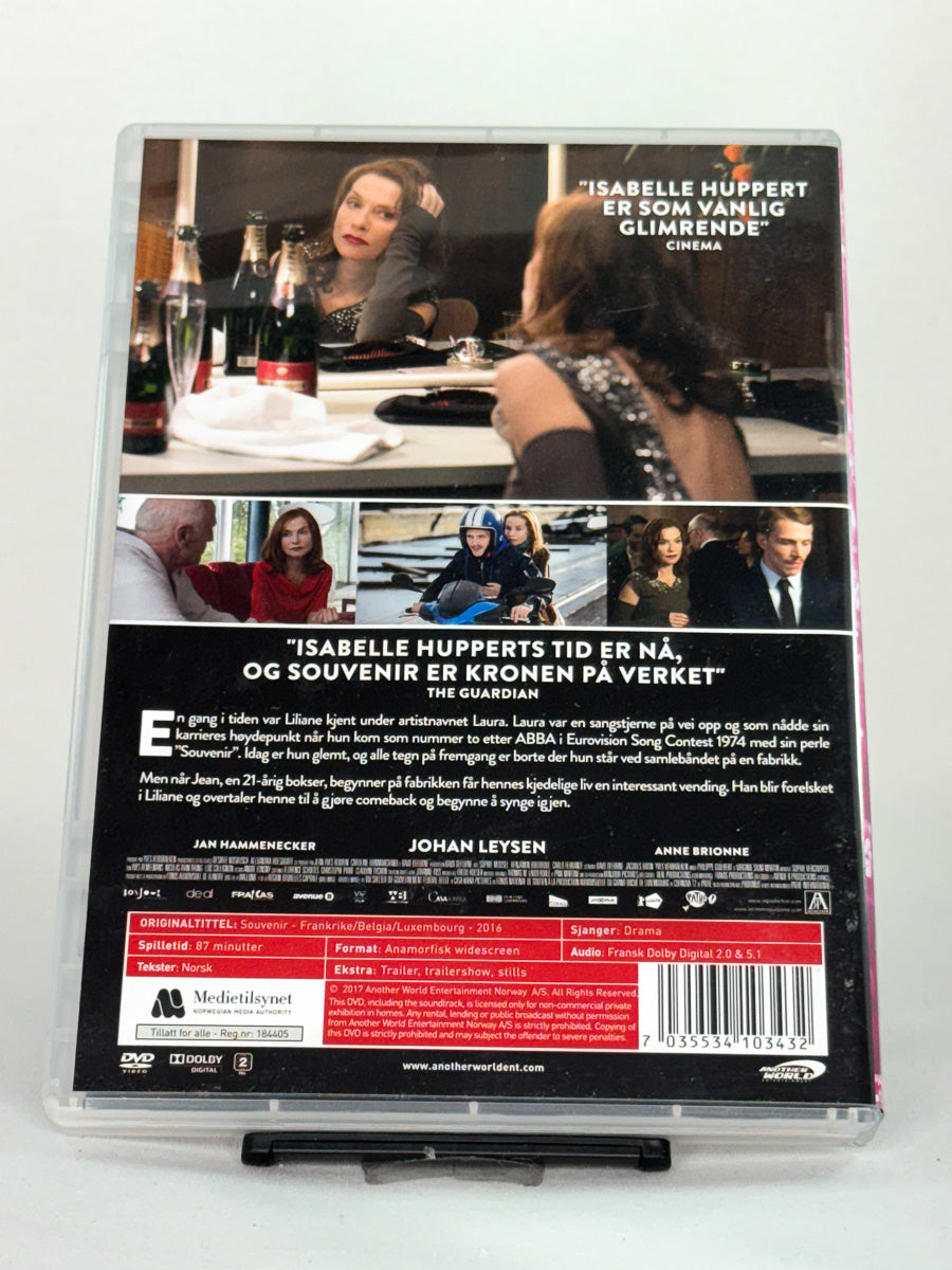 Bakside av DVD-cover til Souvenir, brukt DVD hos Brukbar Film
