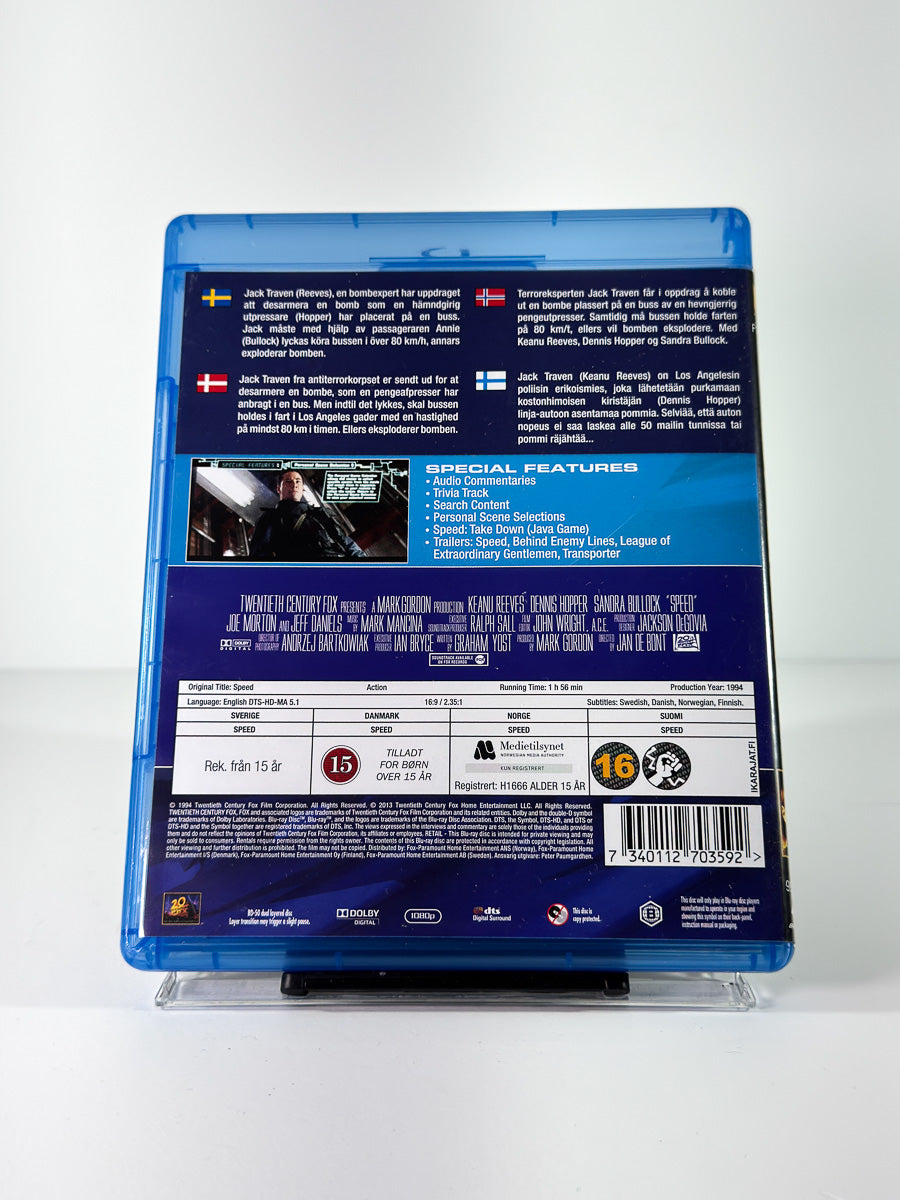Bakside av cover til Speed på Blu-ray