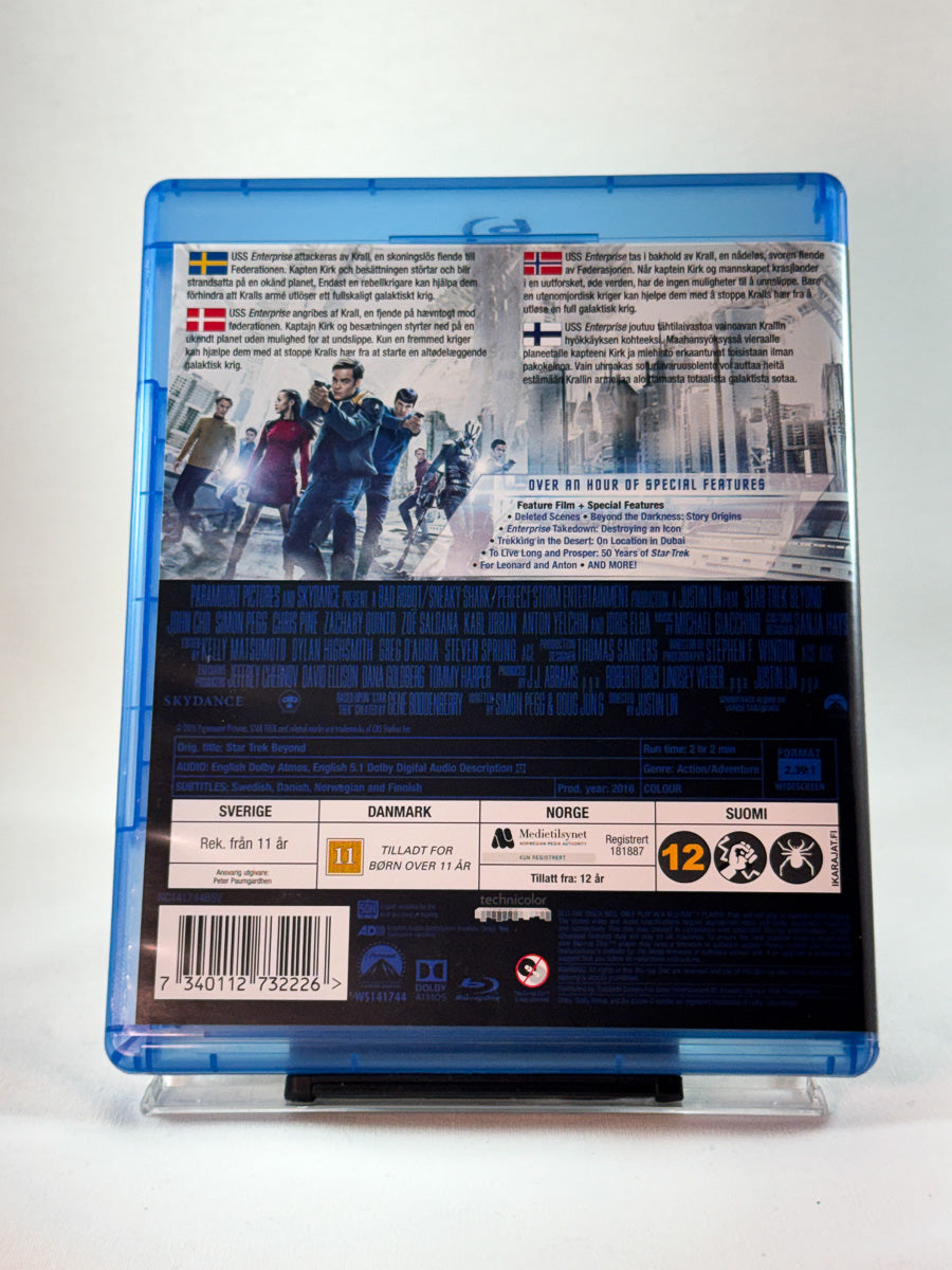Bakside av cover til Star Trek Beyond, brukt Blu-ray-utgivelse hos Brukbar Film