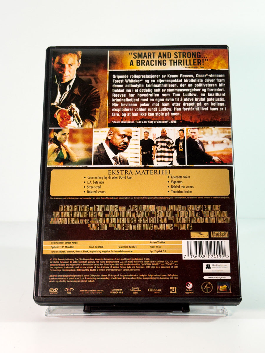 Bakside av cover til street kings, brukt original DVD hos Brukbar Film