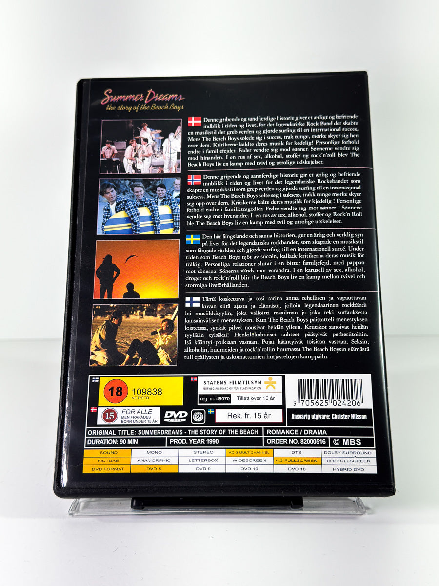 Bakside av cover til Summer Dreams: The Story of the Beach Boys, bruktfilm på DVD hos Brukbar Film