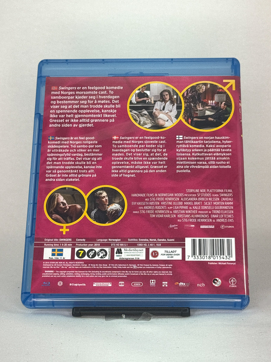 Bakside av Blu-ray-cover for filmen Swingers – brukt norsk komedie på Blu-ray, kjøp hos Brukbar Film
