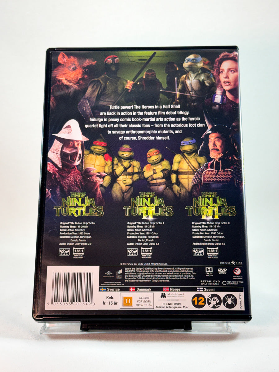Bakside av cover til Teenage Mutant Ninja Turtles Collection, bruktfilm hos nettbutikken Brukbar Film