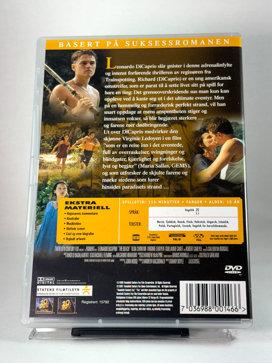 Bakside av DVD-cover for The Beach, bruktfilm hos nettbutikken Brukbar Film
