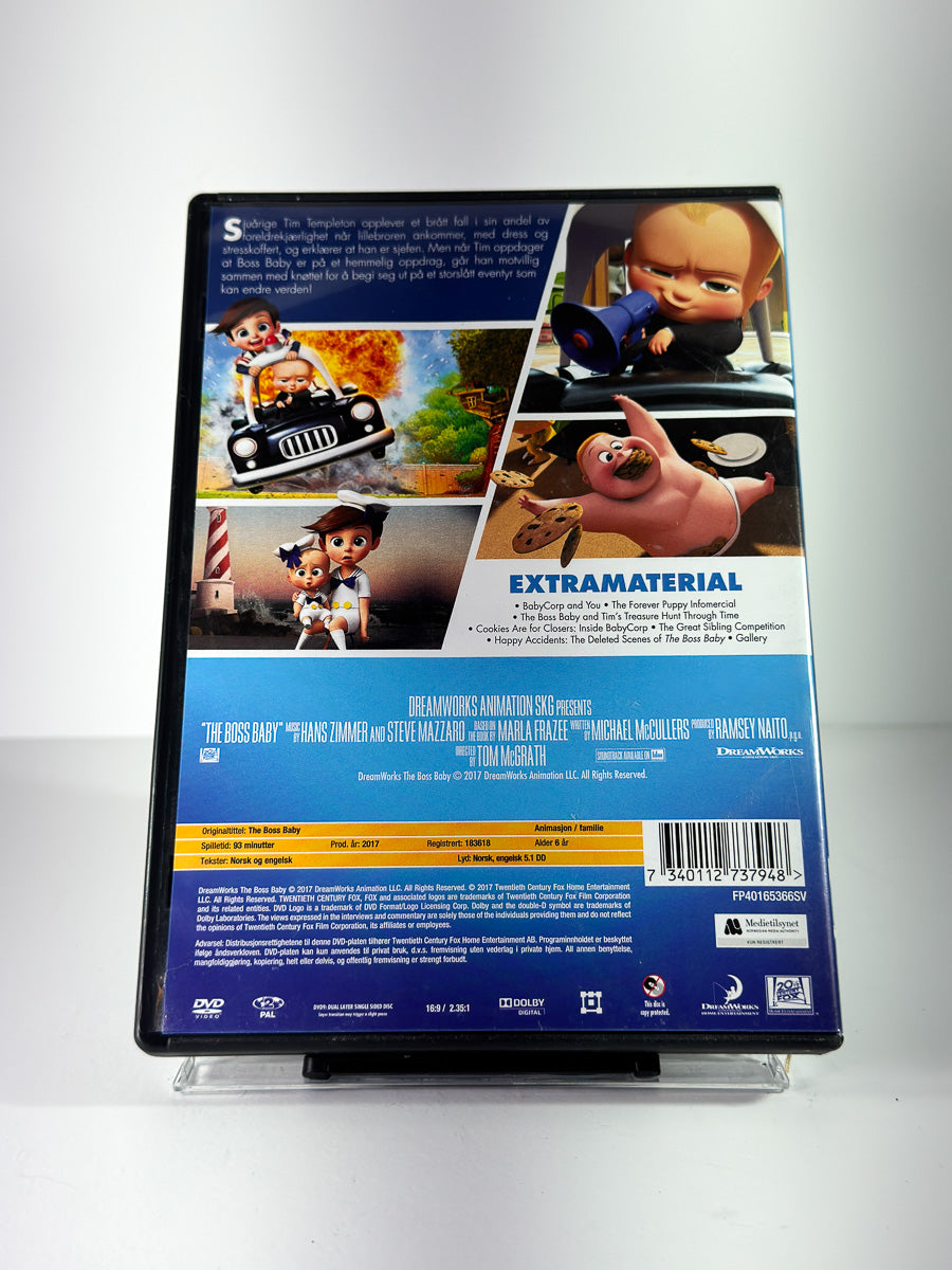 Bakside av cover til The Boss Baby på DVD