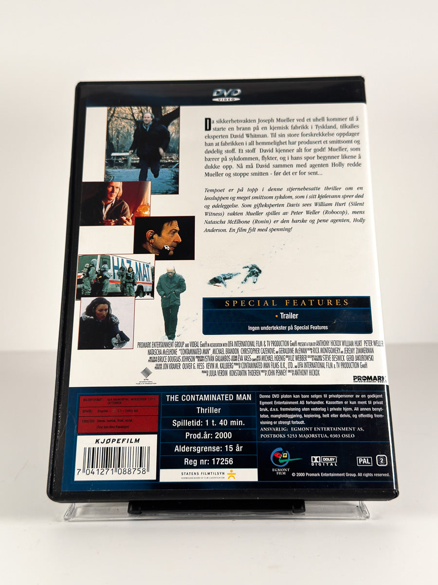 Bakside av cover til The Contaminated Man på DVD