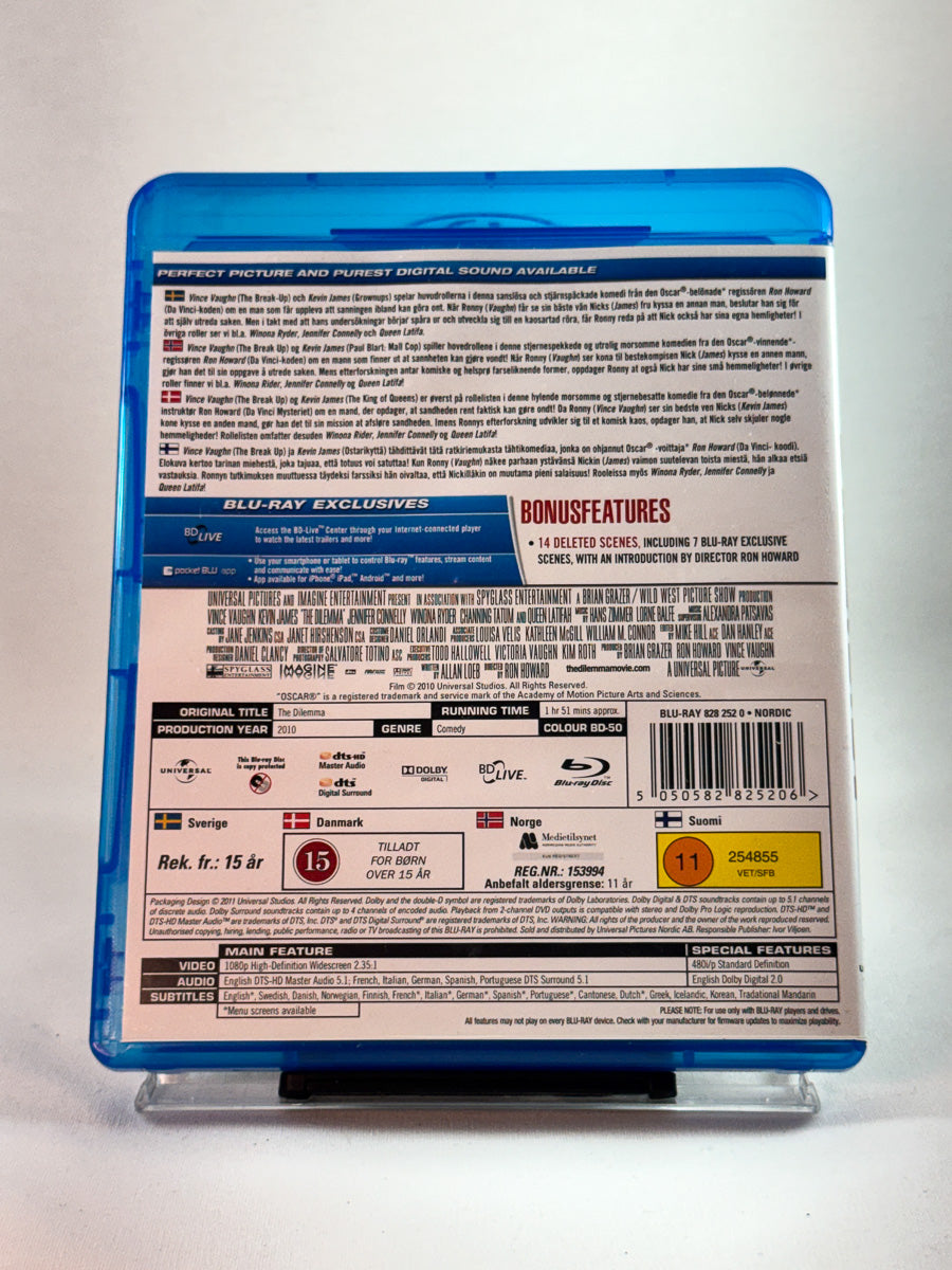 Bakside av cover til The Dilemma, bruktfilm hos nettbutikken Brukbar Film