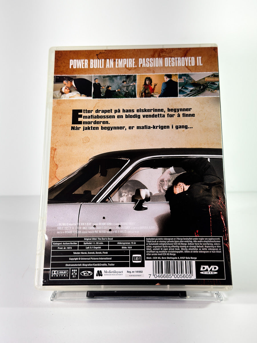Bakside av cover til The Don Is Dead, bruktfilm på DVD hos Brukbar Film