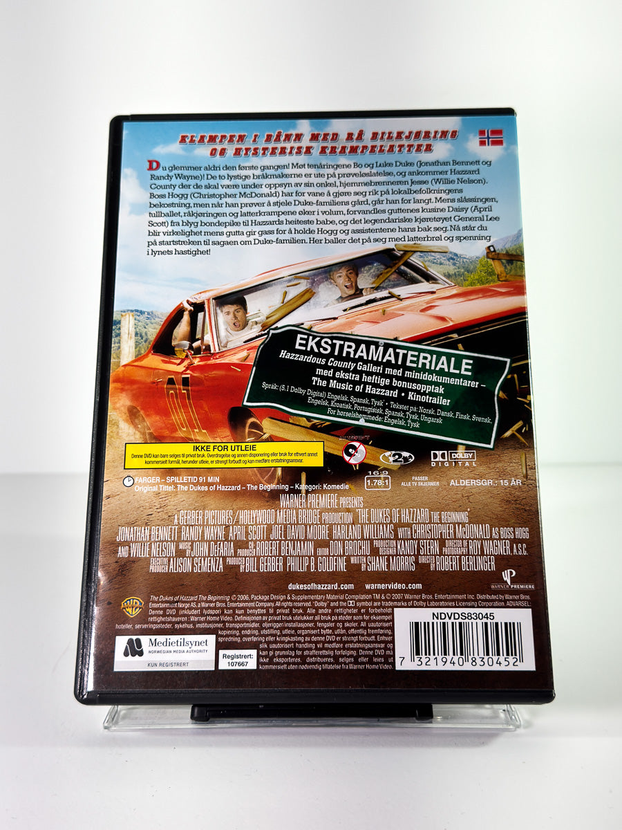Bakside av cover til The Dukes of Hazzard The Beginning, brukt original DVD hos Brukbar Film
