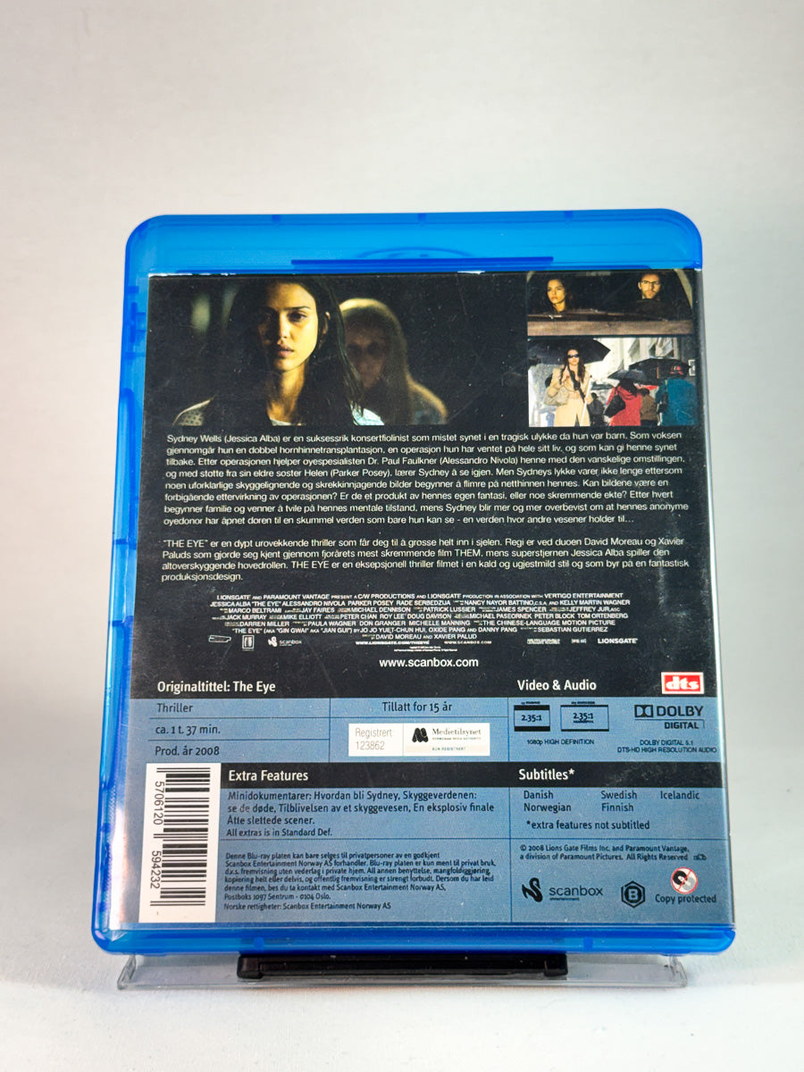 Bakside av cover til The Eye, brukt Blu-ray hos Brukbar Film
