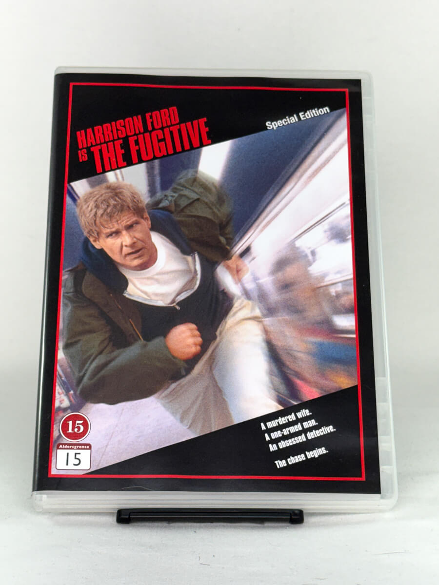 DVD-cover-forside til filmen The Fugitive (Jaget) – Brukt DVD fra nettbutikken Brukbar Film
