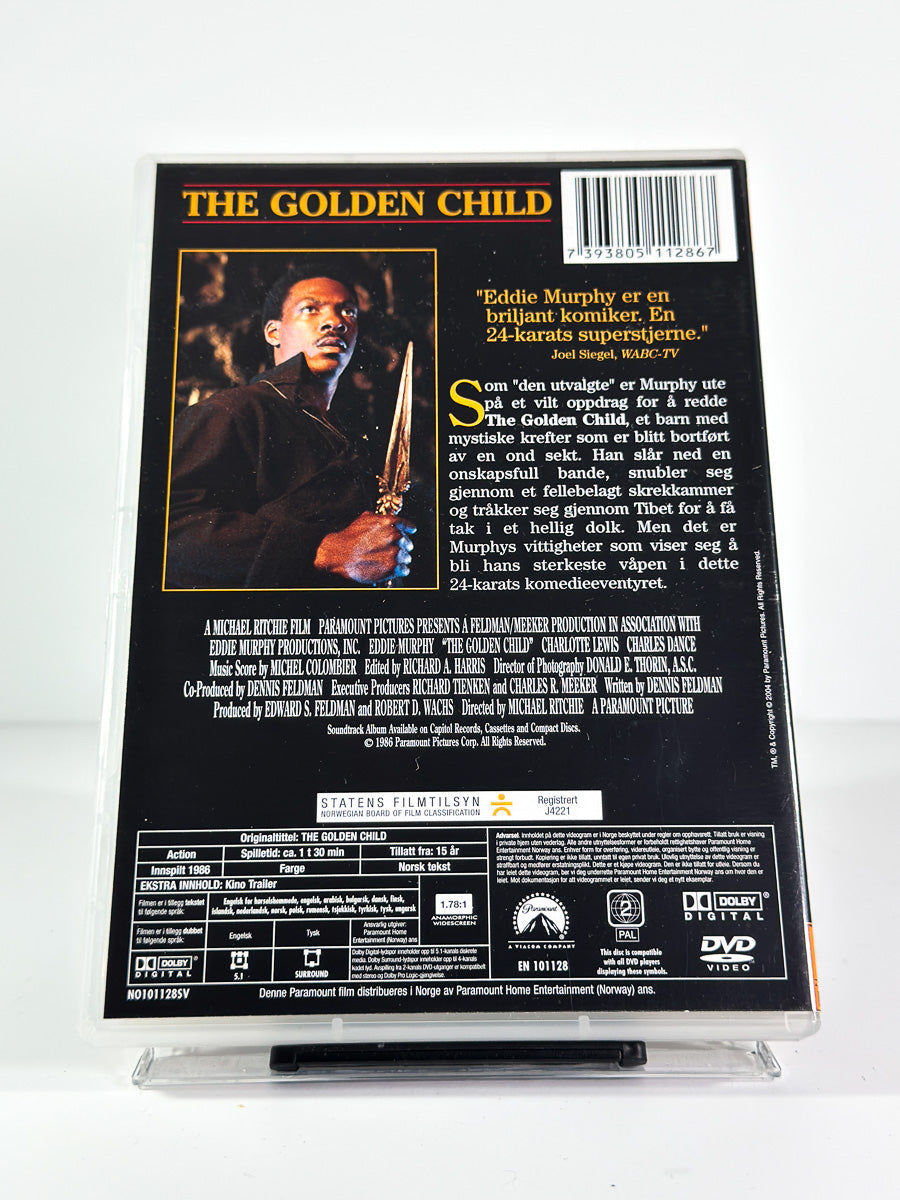 Bakside av cover til The Golden Child på DVD