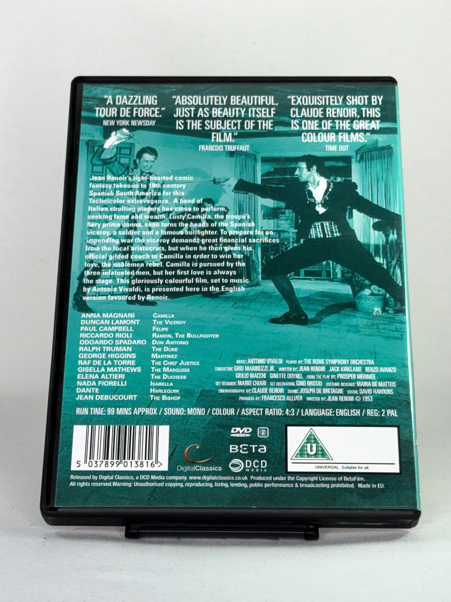 DVD-cover-bakside til filmen The Golden Coach (Den gylne kjerre) – Brukt DVD fra nettbutikken Brukbar Film