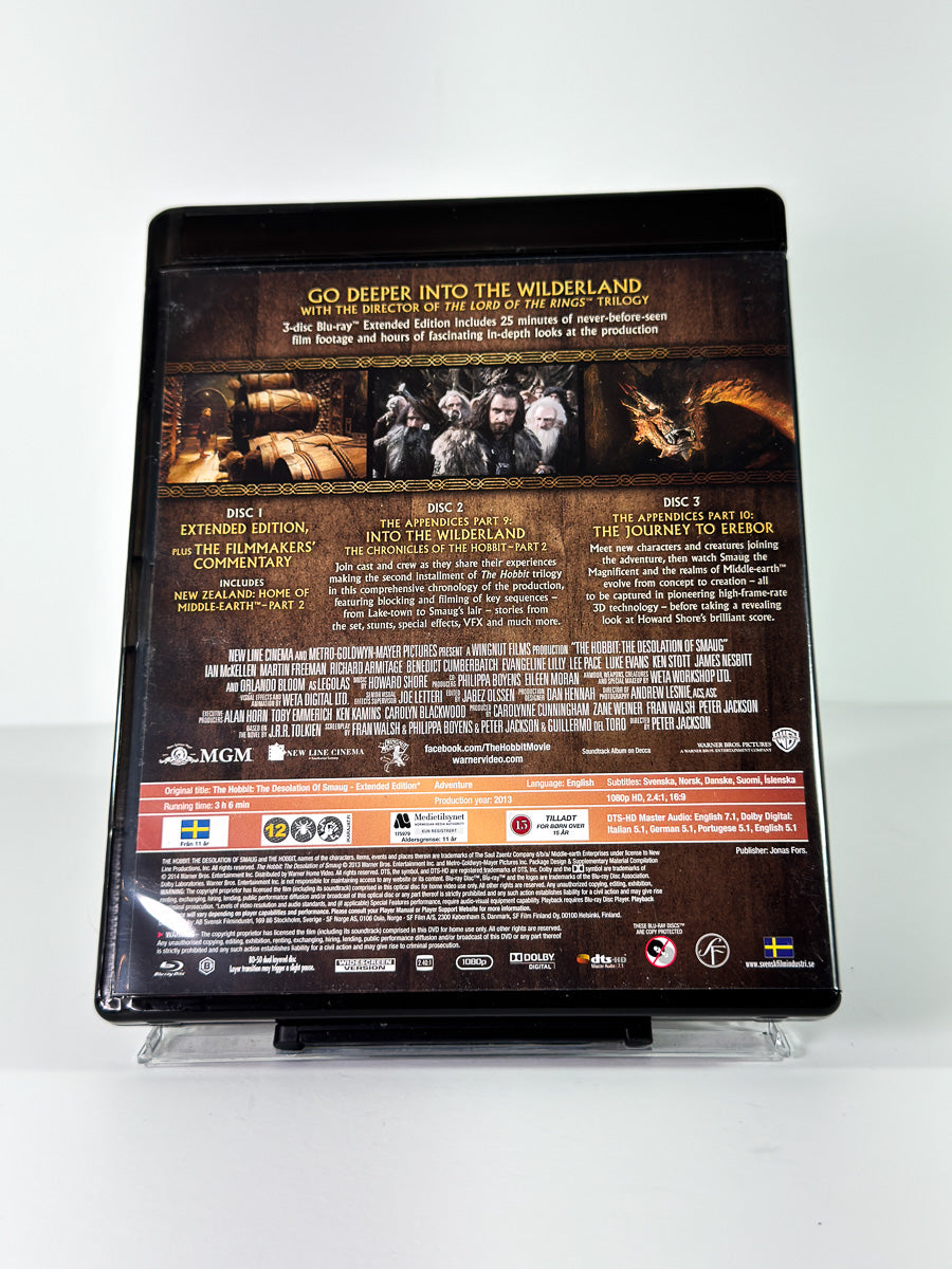 Bakside av cover til The Hobbit: The Desolation of Smaug på Blu-ray