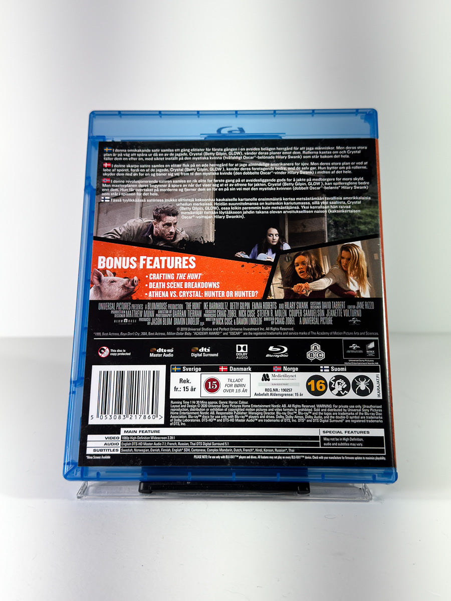 Bakside av cover til The Hunt på Blu-ray