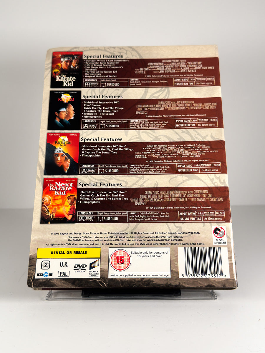 Bakside av cover til The Karate Kid 1–4 Collection på DVD