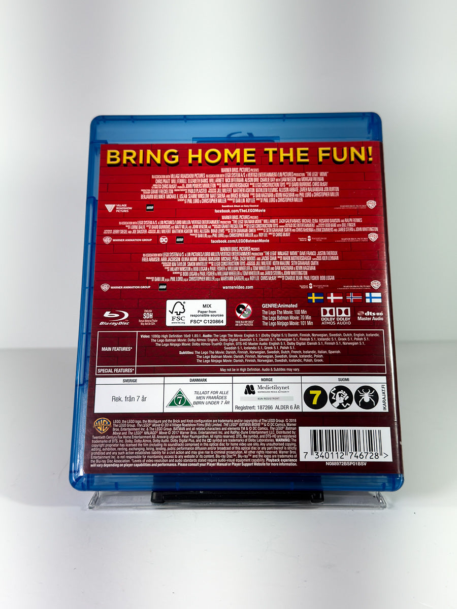 Bakside av cover til The Lego Ninjago Movie 3-Film Collection på Blu-ray