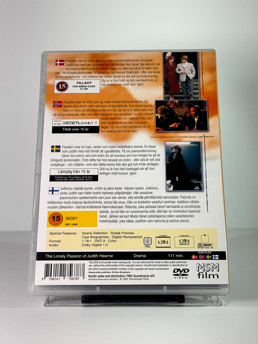 Bakside av cover til The Lonely Passion of Judith Hearne, bruktfilm på DVD hos Brukbar Film