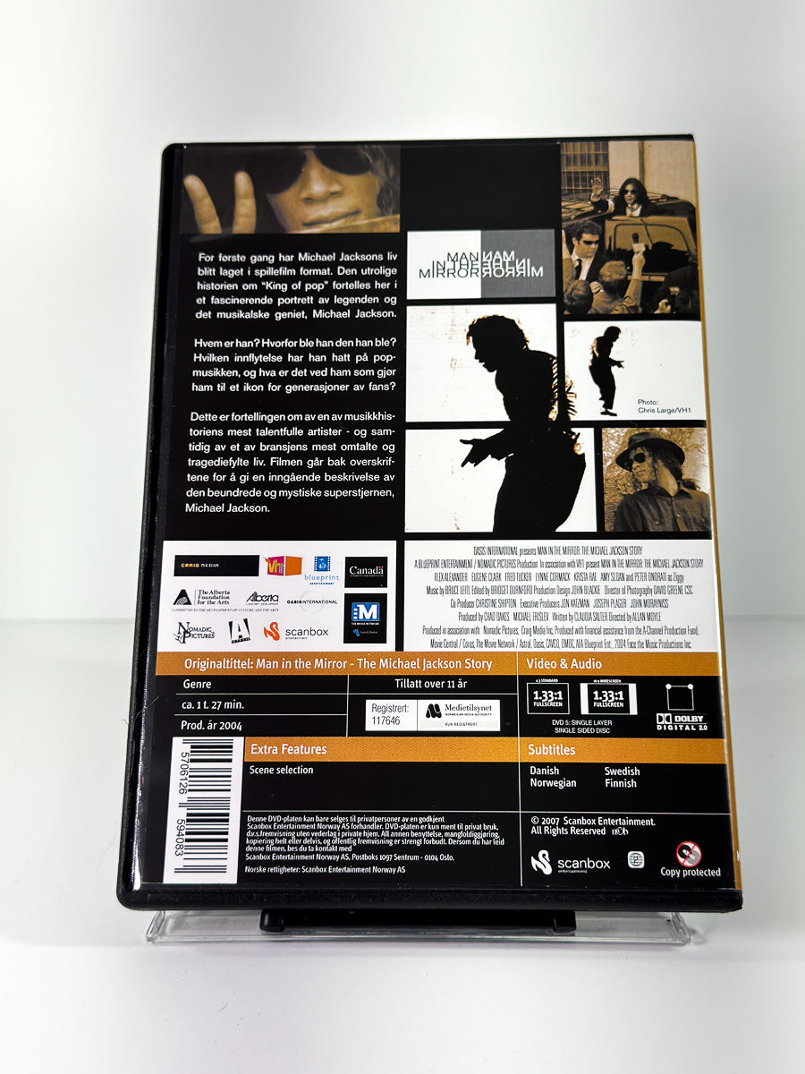 Bakside av cover til The Michael Jackson Story, brukt original DVD hos Brukbar Film