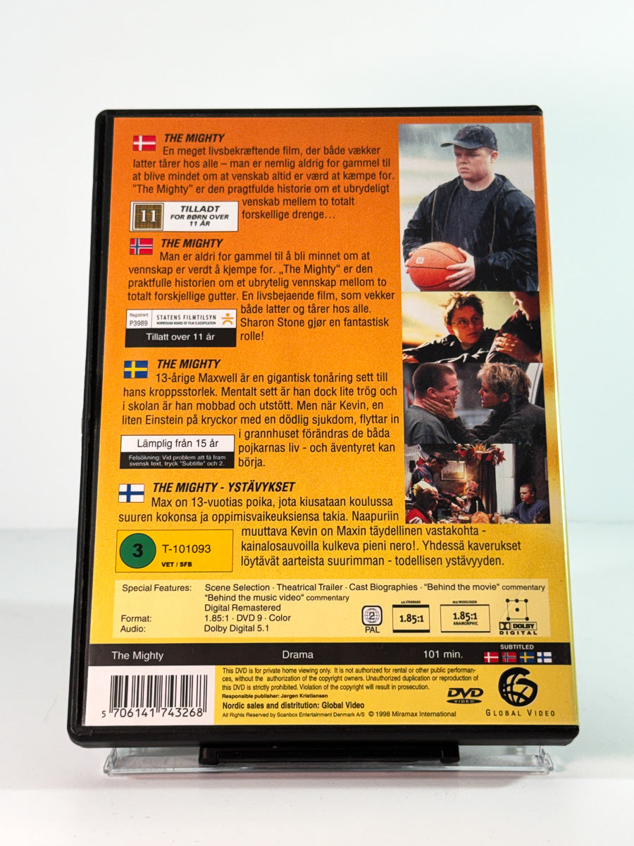 Bakside av cover til the mighty, brukt original DVD hos Brukbar Film