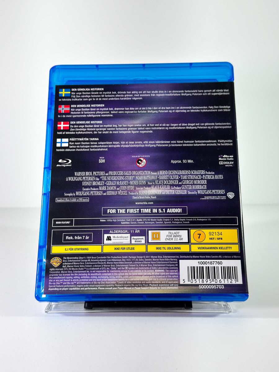 Bakside av cover til The NeverEnding Story på Blu-ray