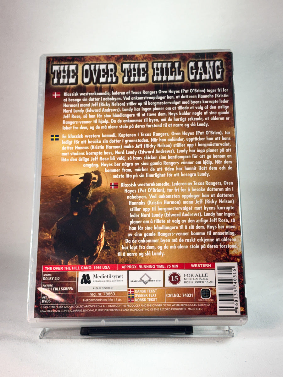 Bakside av cover til The Over the Hill Gang, bruktfilm hos nettbutikken Brukbar Film