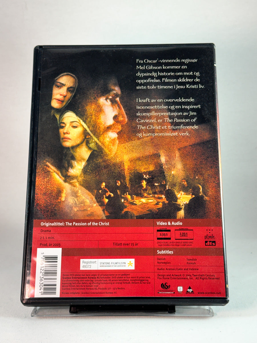 Bakside av cover til The Passion of the Christ, brukt DVD hos Brukbar Film