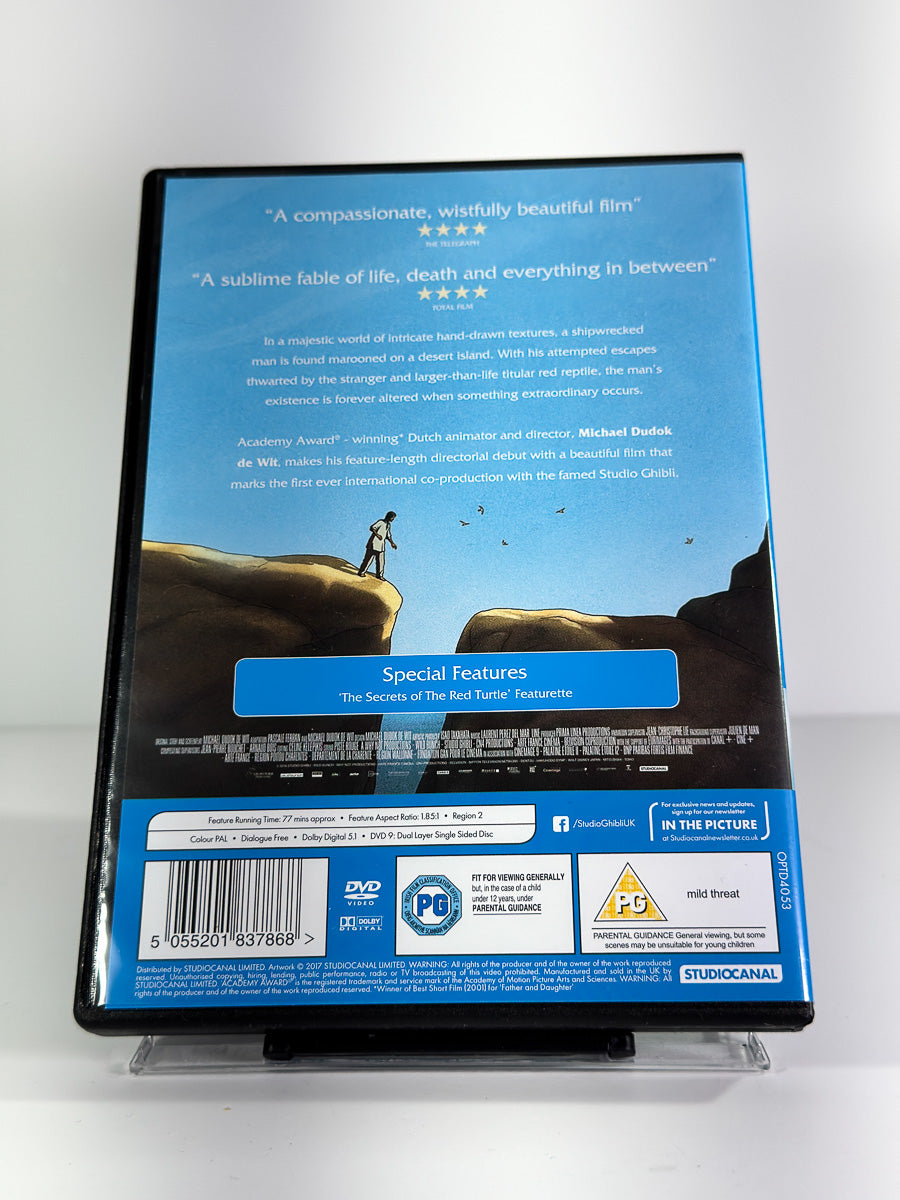 Bakside av cover til The Red Turtle på DVD