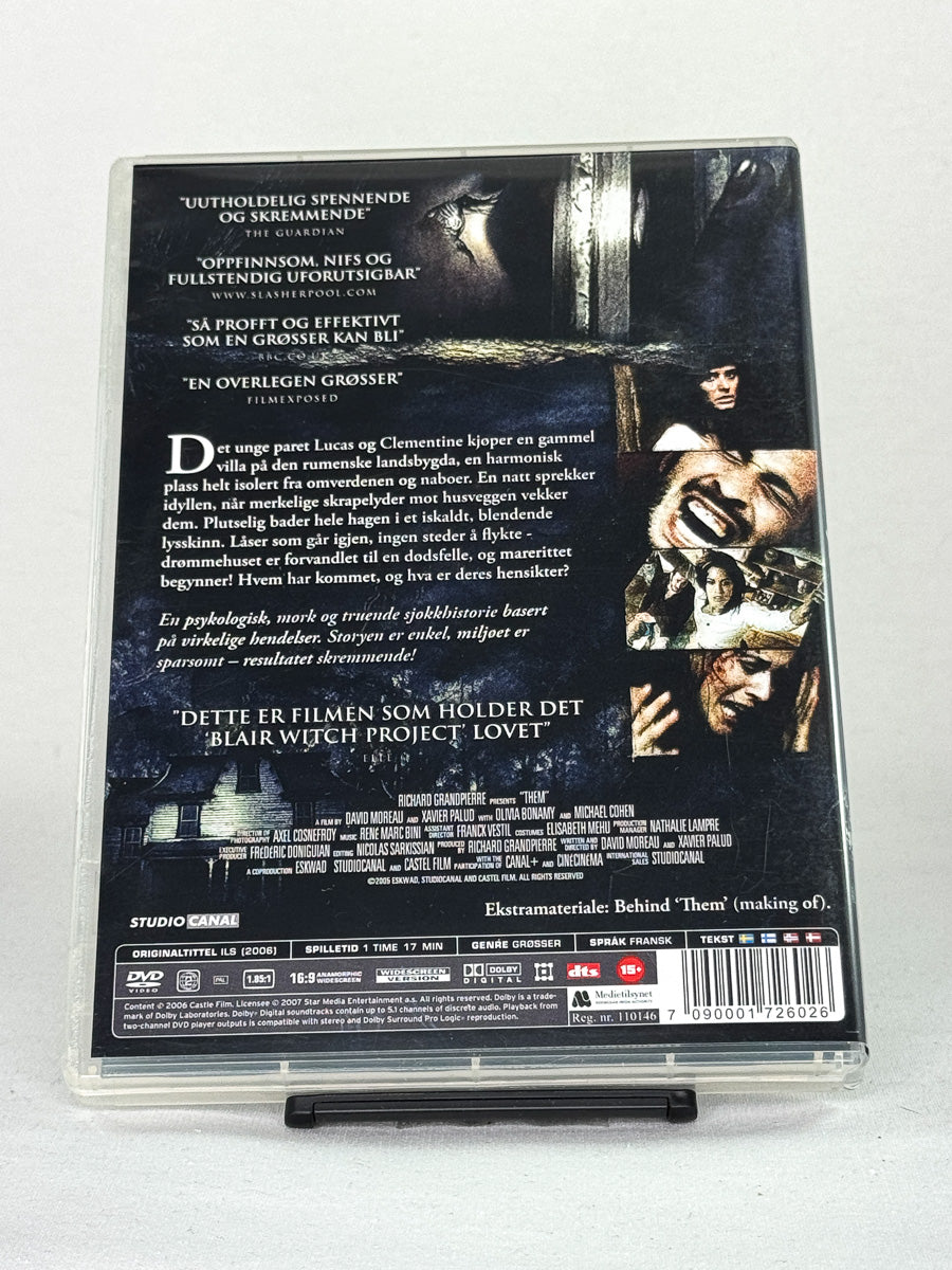 Bakside av DVD-cover til Them, inkludert beskrivelser og teknisk informasjon – brukt utgave hos Brukbar Film