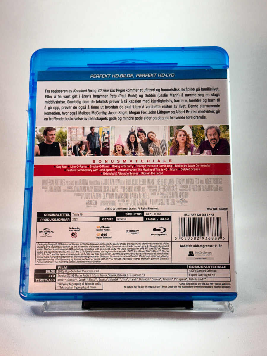 Bakside av cover til This Is 40, brukt Blu-ray hos Brukbar Film