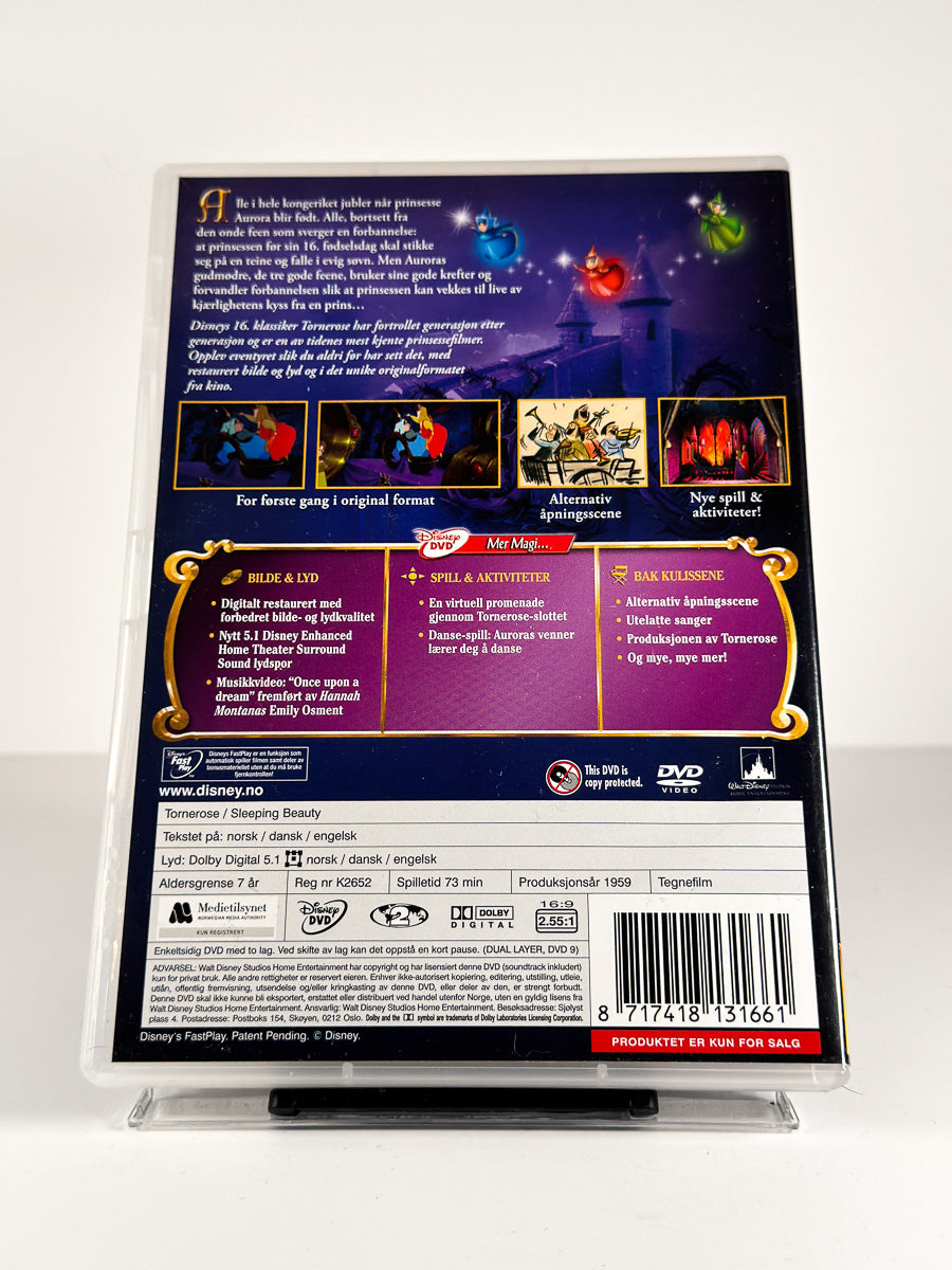 Bakside av cover til Tornerose på DVD