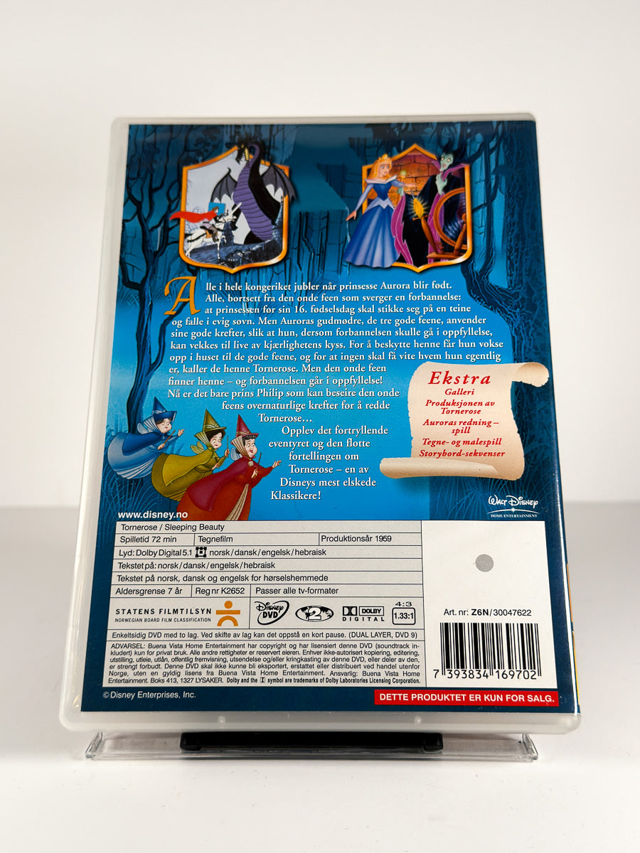 Bakside av cover til Tornerose på DVD
