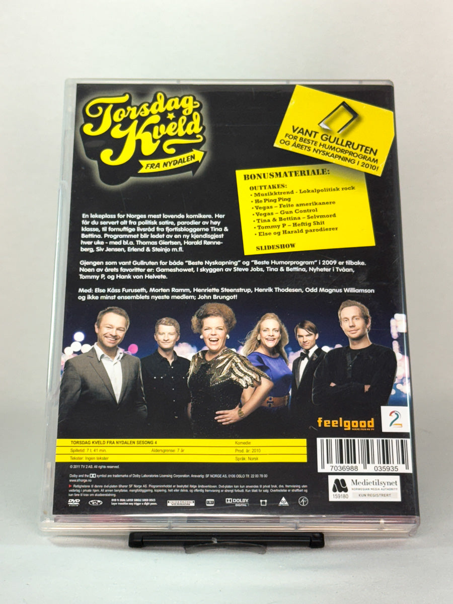 DVD-cover-bakside til serien Torsdag kveld fra Nydalen – Sesong 4 – Brukt DVD fra nettbutikken Brukbar Film