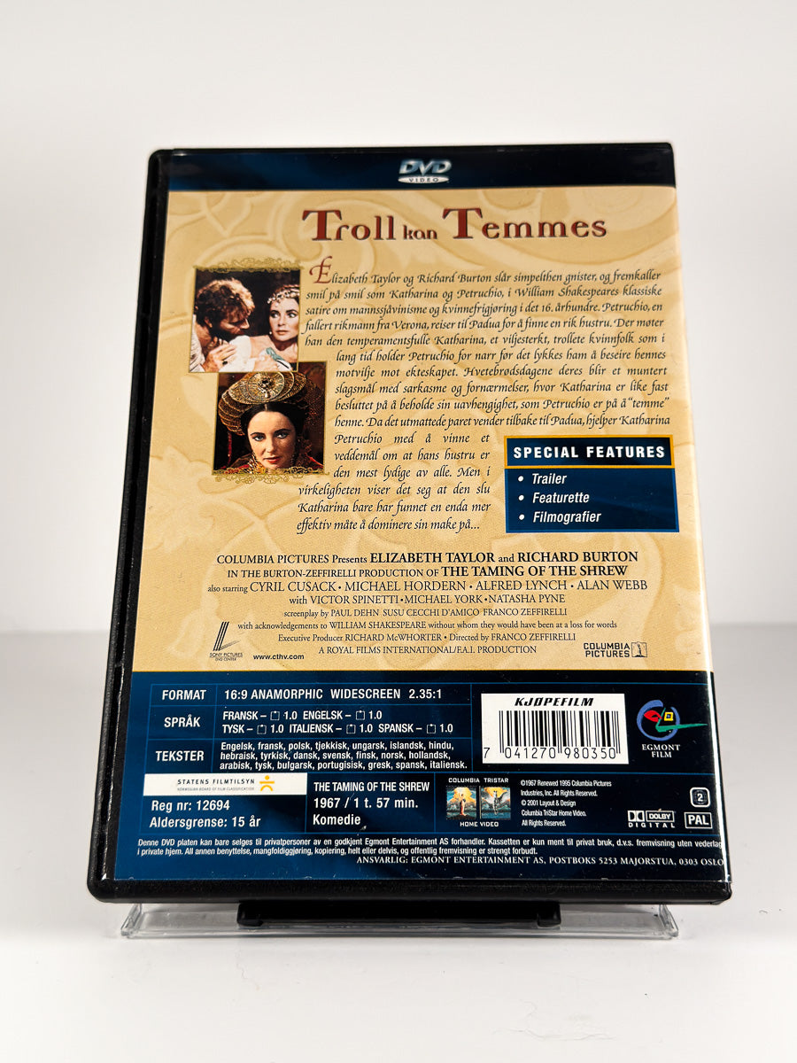 Bakside av cover til Troll kan temmes på DVD