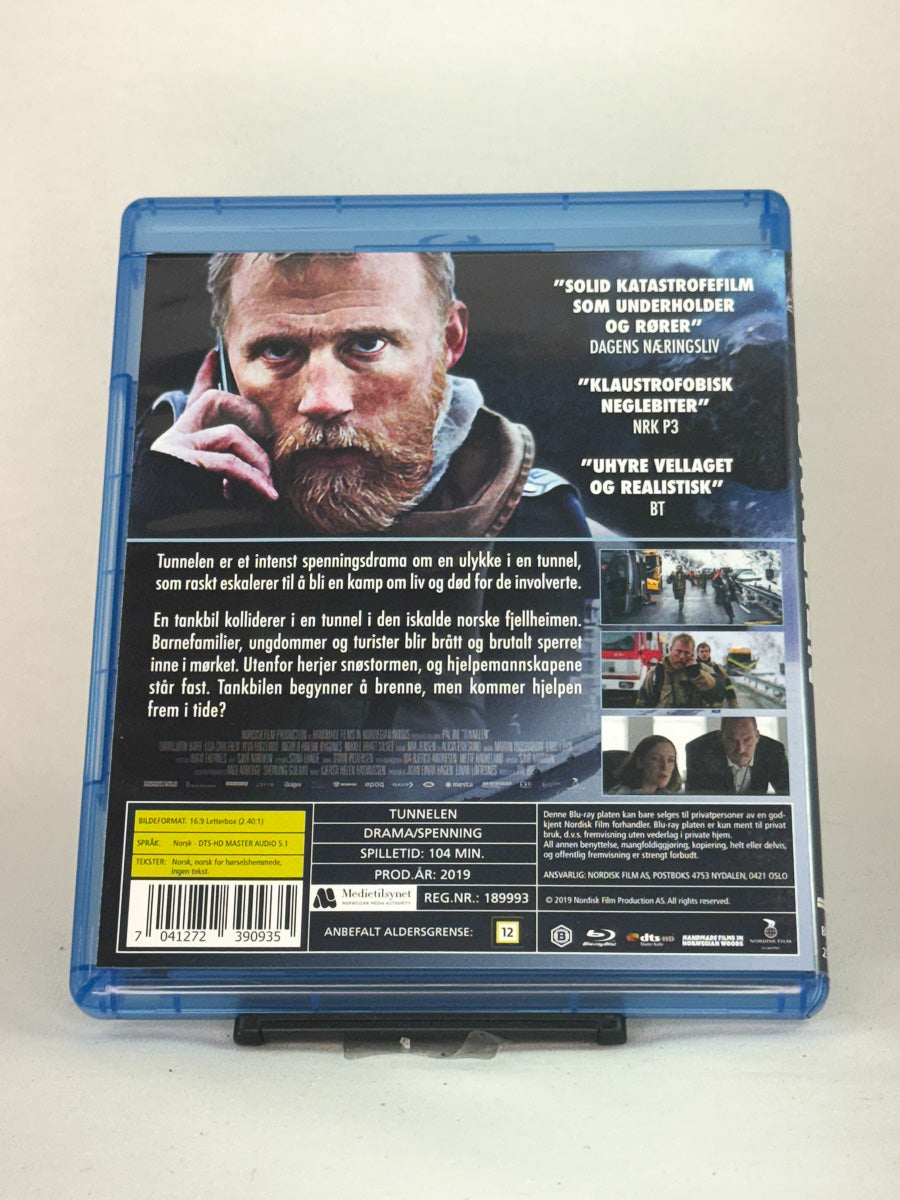 Bakside av Blu-ray-cover for filmen Tunnelen – brukt thrillerfilm på Blu-ray, tilgjengelig hos Brukbar Film