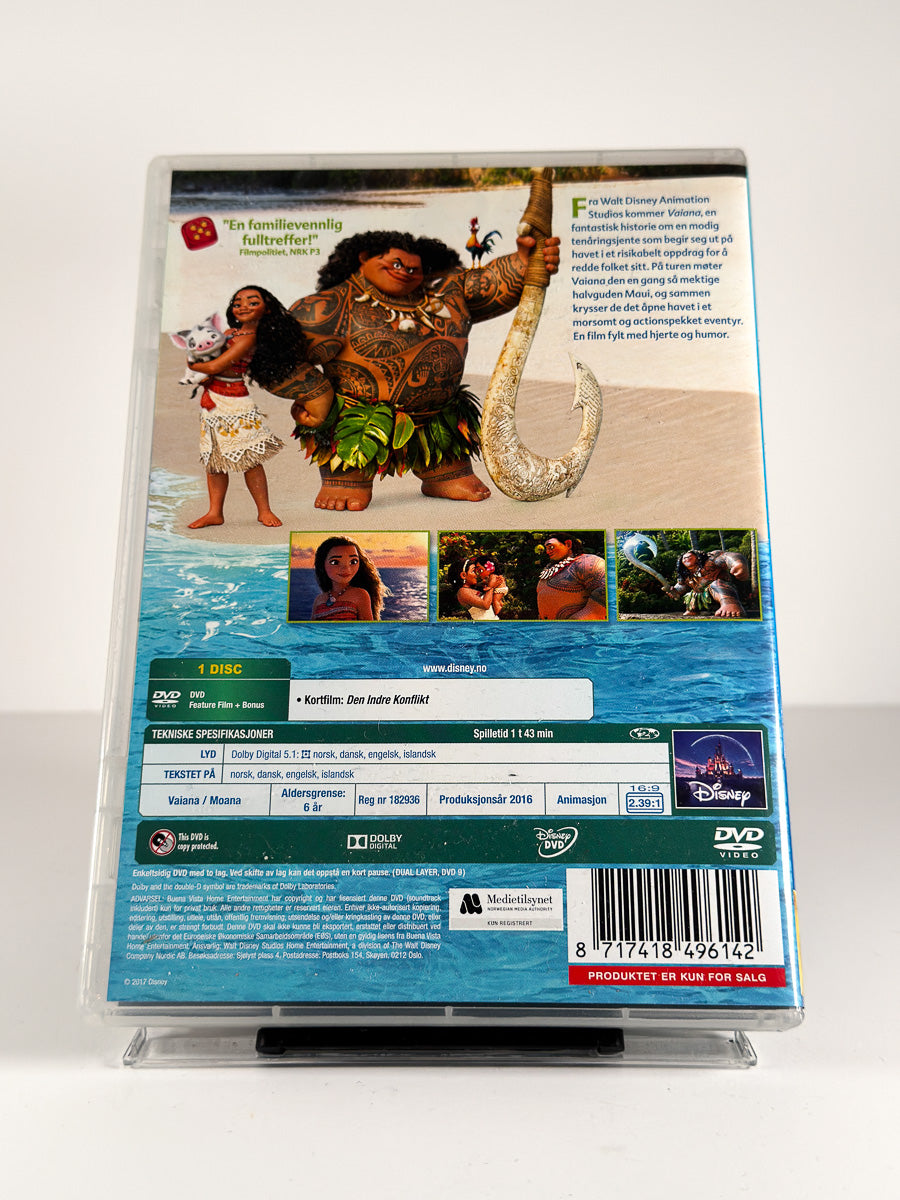 Bakside av cover til Vaiana på DVD