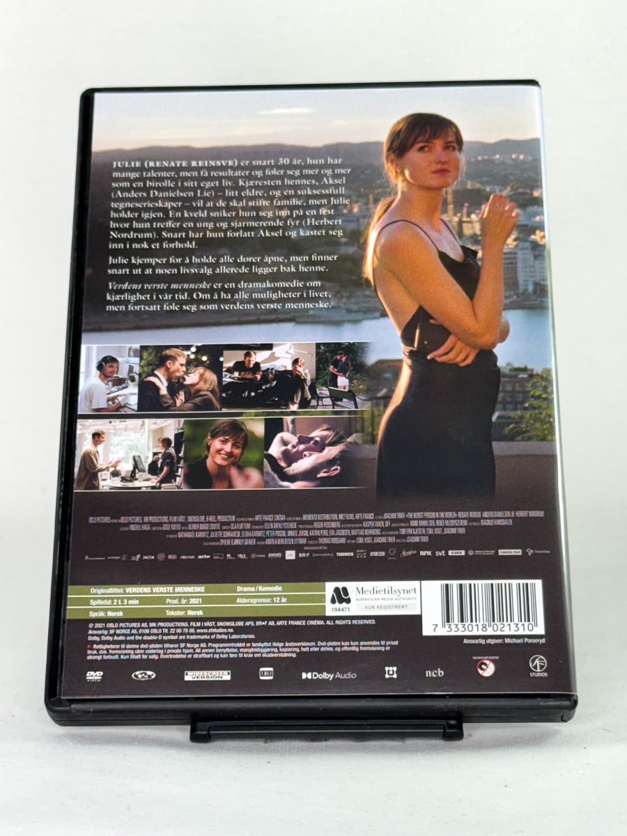 DVD-cover-bakside til filmen Verdens verste menneske – Brukt DVD fra nettbutikken Brukbar Film