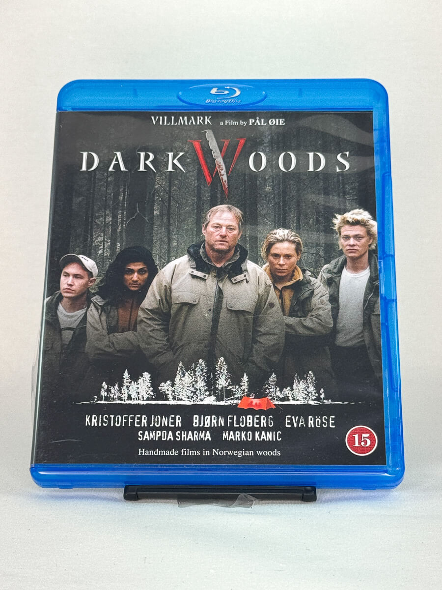 Brukt Blu-ray-film Villmark (Dark Woods) – forside av filmcover, norsk thriller/skrekkfilm på Blu-ray fra Brukbar Film