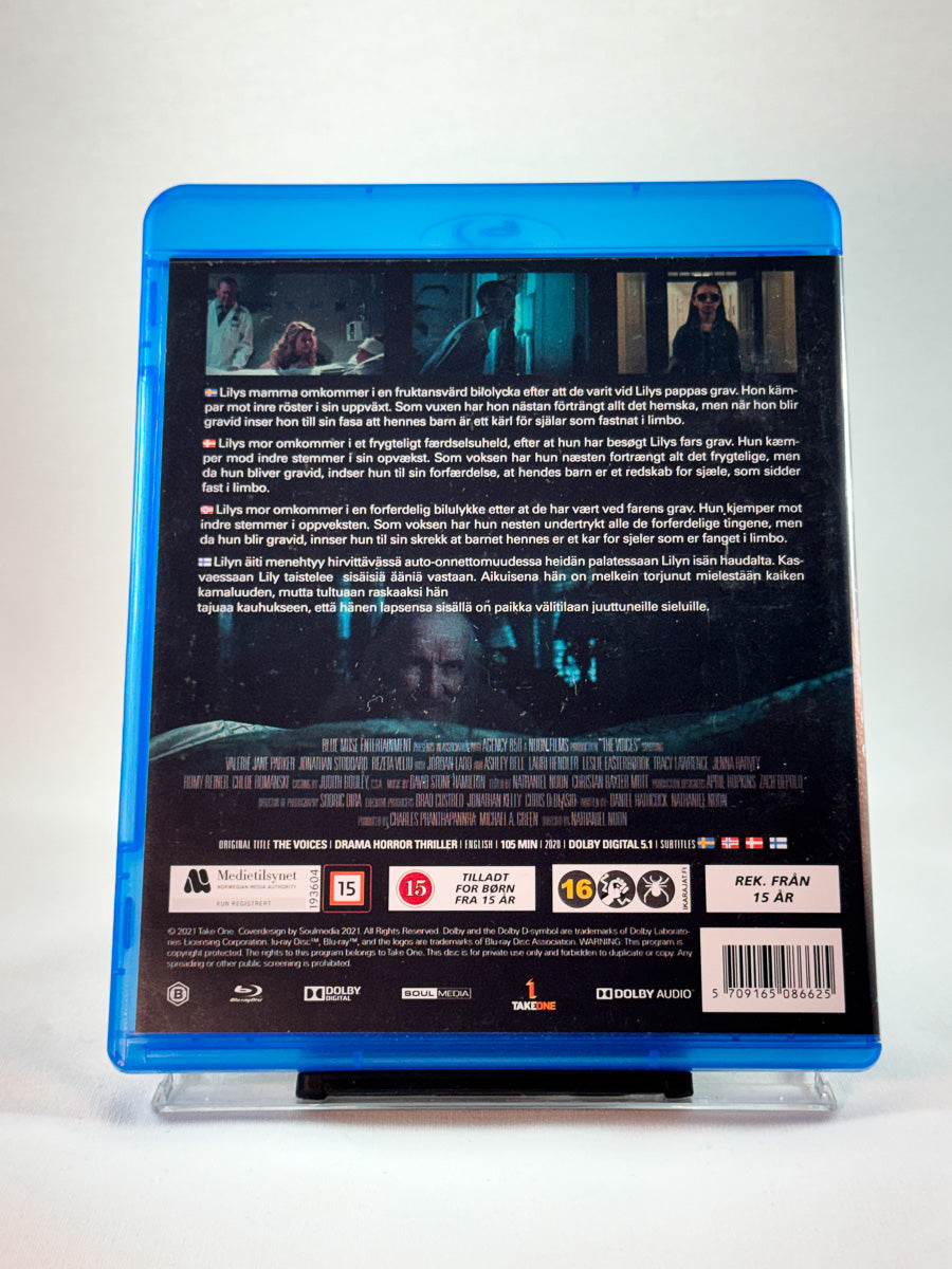 Bakside av cover til Voices, brukt Blu-ray hos Brukbar Film
