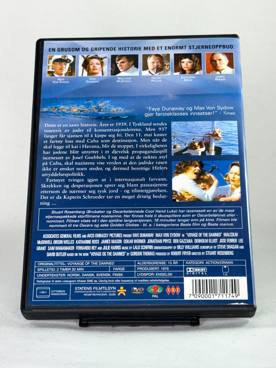 Bakside av DVD-cover til Voyage of the Damned, bruktfilm hos nettbutikken Brukbar Film