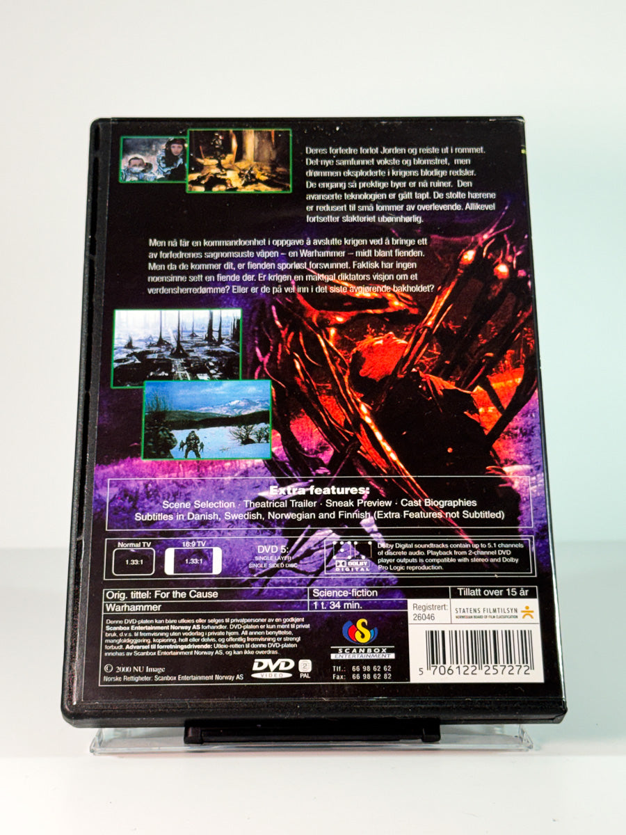 Bakside av cover til Warhammer, brukt original DVD hos Brukbar Film