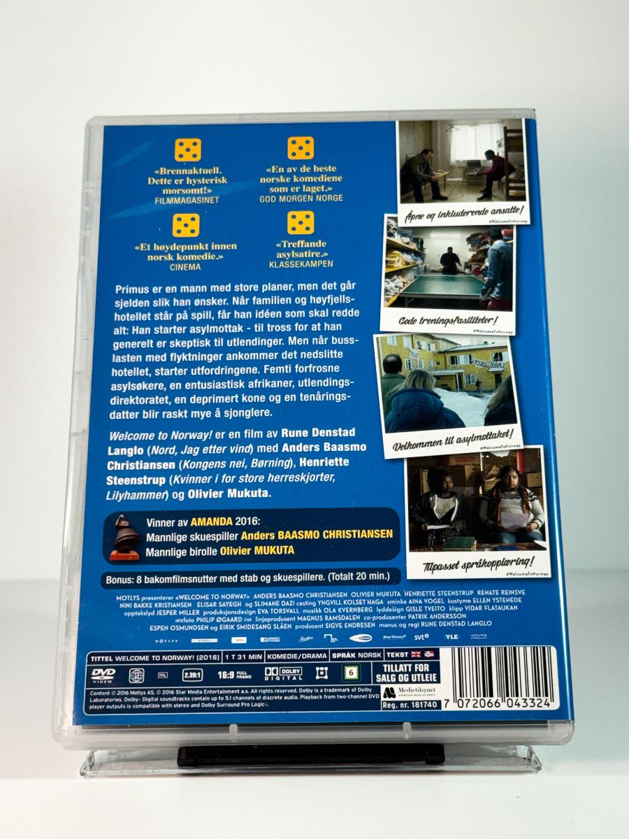 Bakside av cover til Welcome to Norway!, brukt original DVD hos Brukbar Film