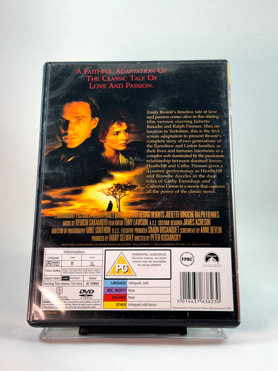 Bakside av cover til Wuthering Heights, brukt original DVD hos Brukbar Film