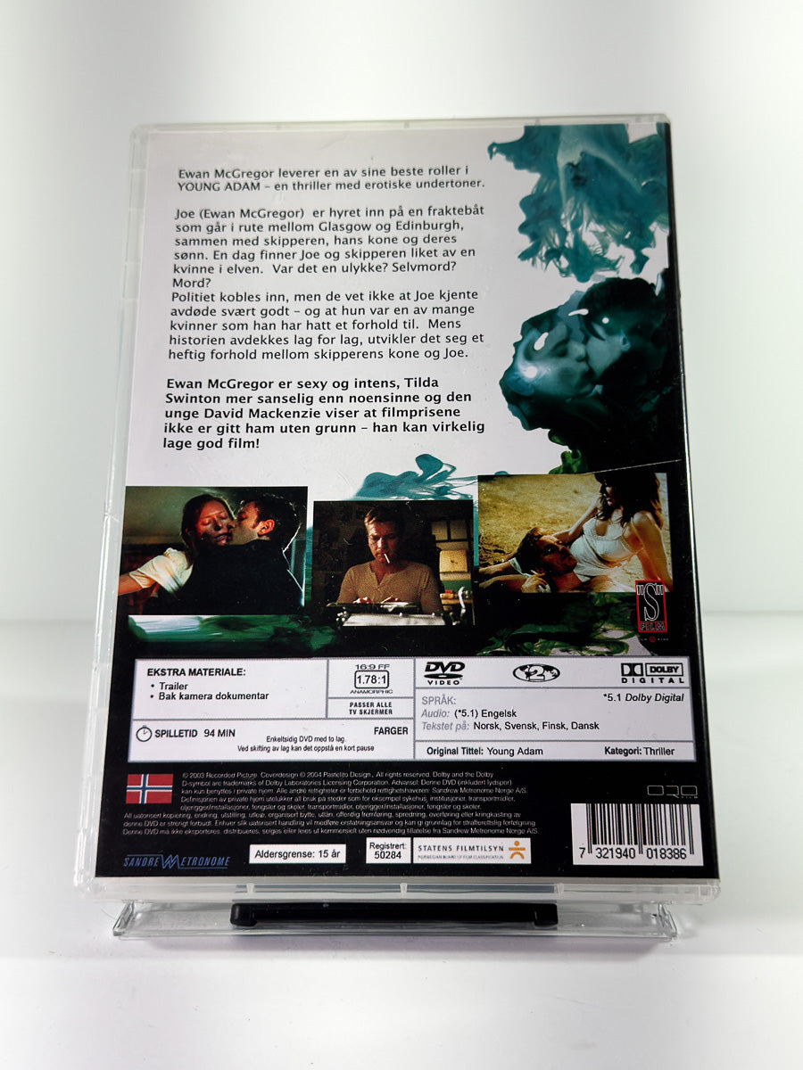 Bakside av cover til Young Adam på DVD